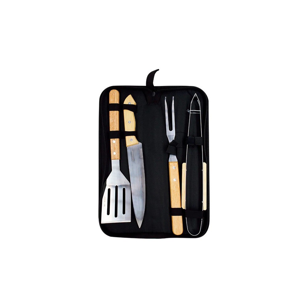 Kit churrasco 4 peças com estojo de nylon