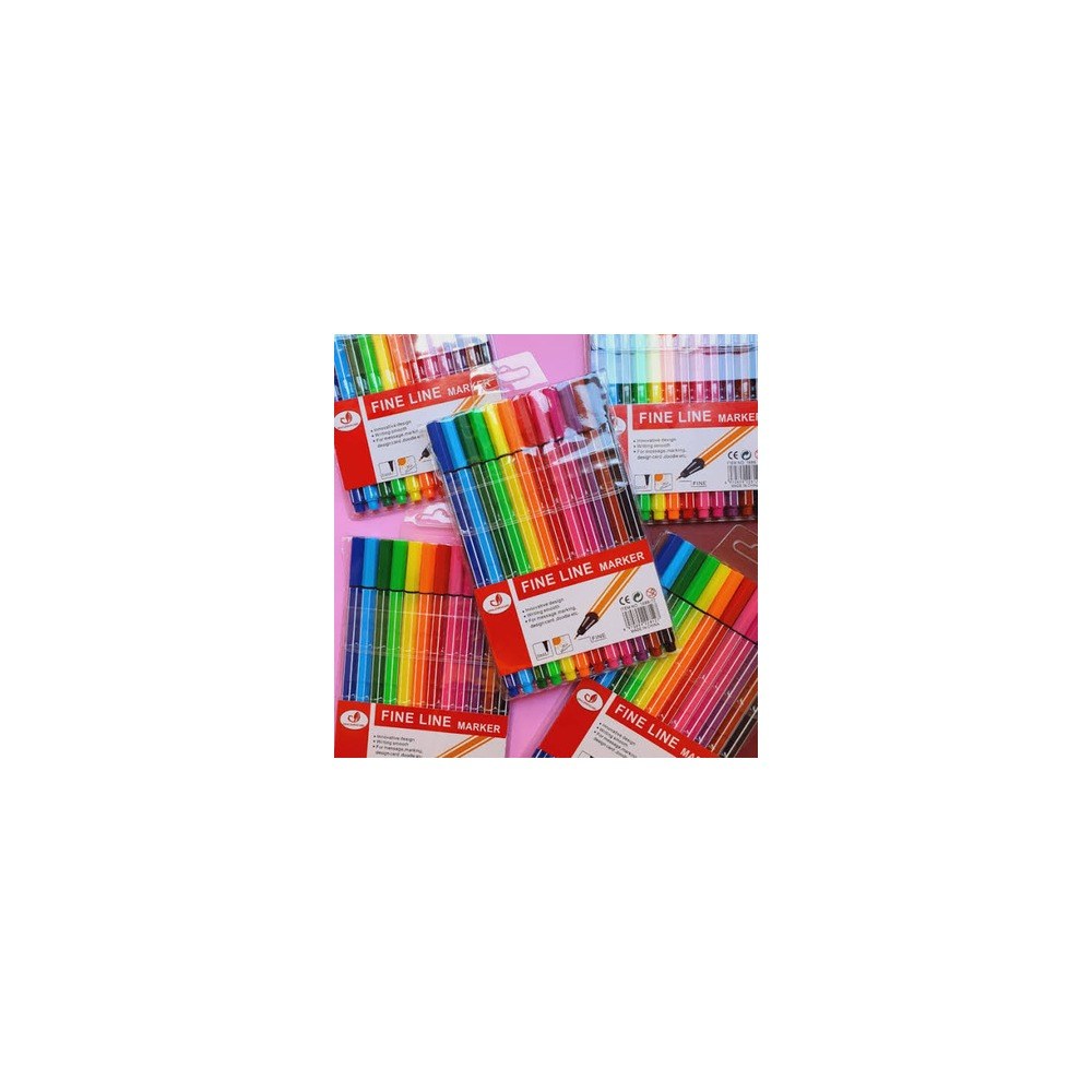 Marcadores Fine Line - conjunto 12 cores